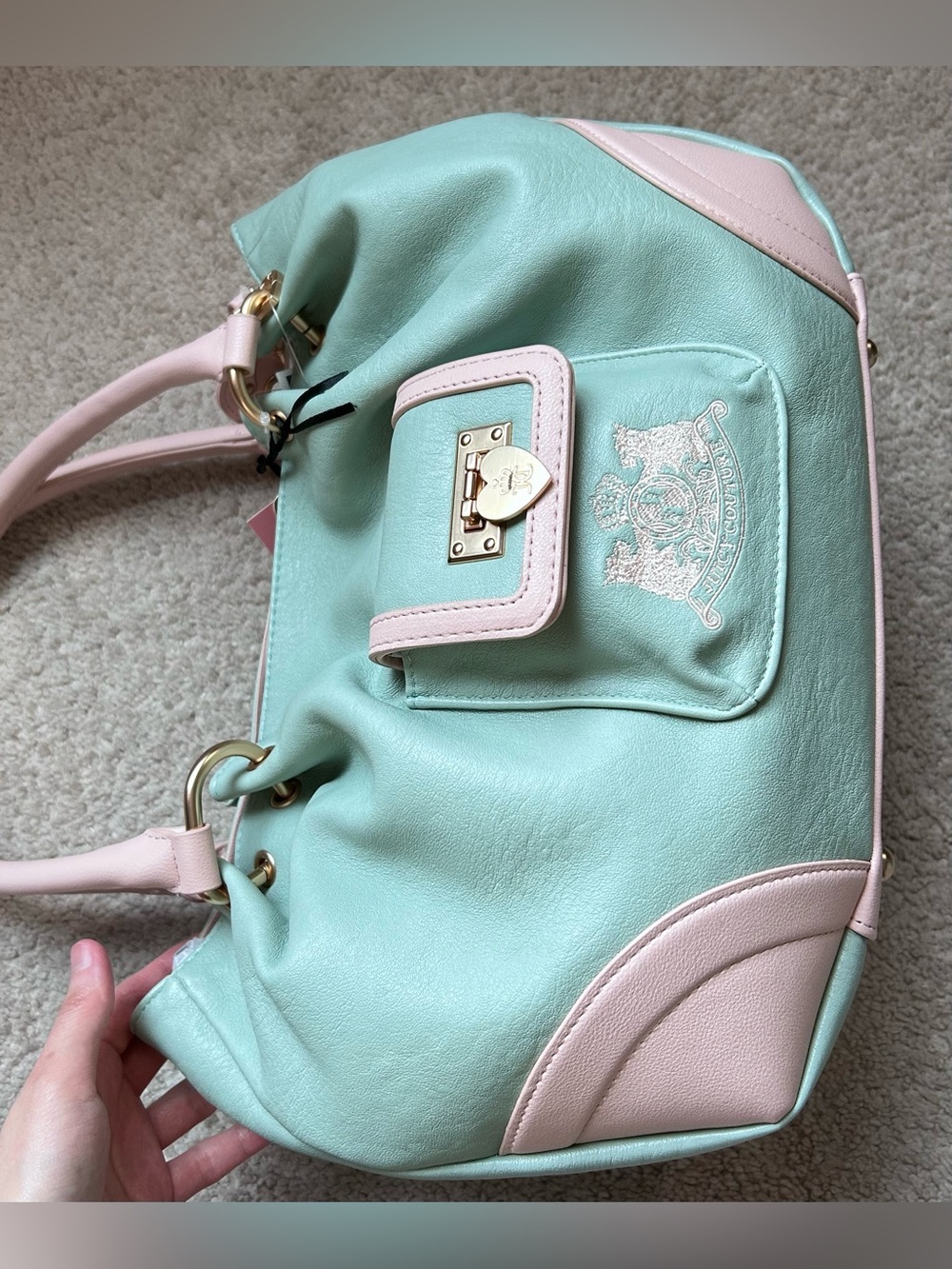 Juicy Couture Royal To Juicy Satchel Frosty Green Y2K Retro Barbiecore NWT - Picture 5 of 12